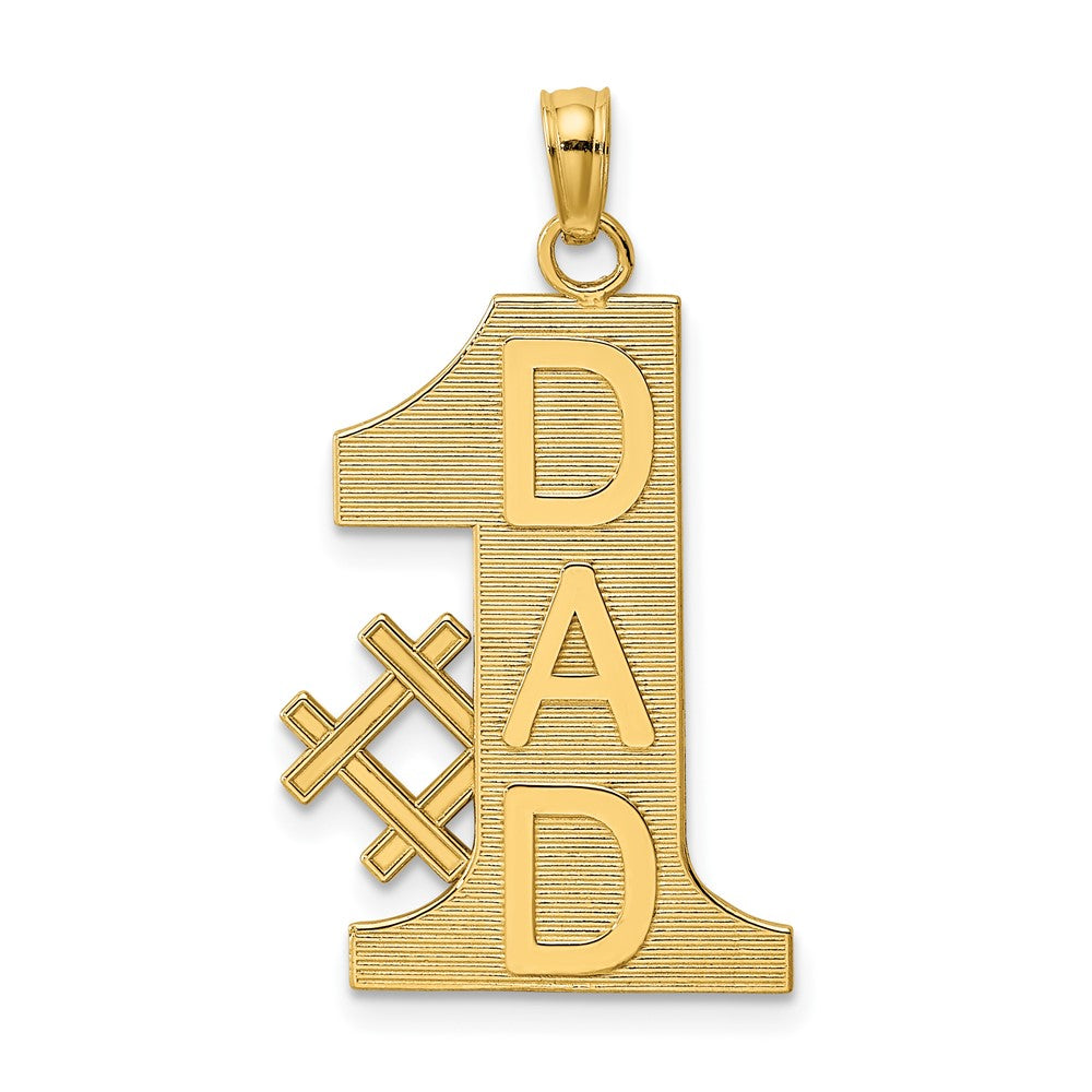 10k Yellow Gold 16 mm #1 DAD Charm (1.38 grams)