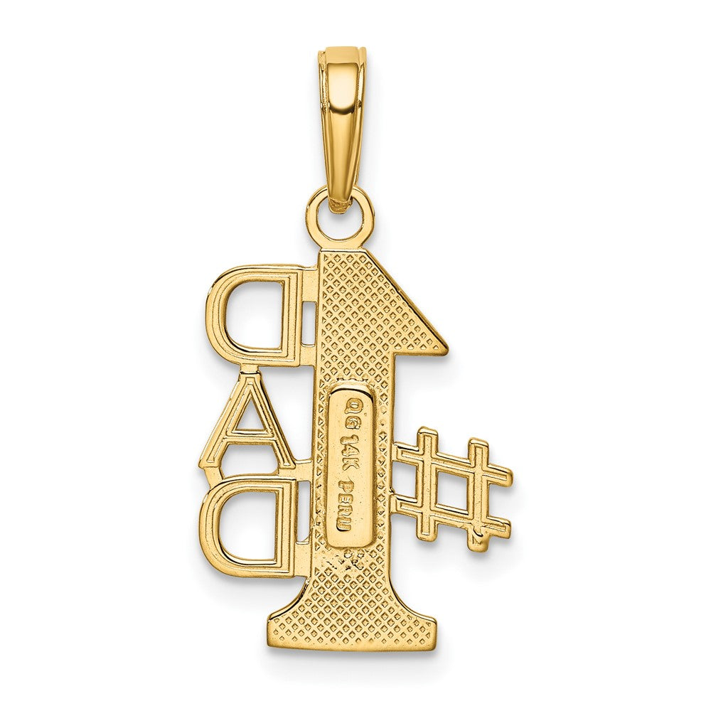 10k Yellow Gold 13.5 mm #1 DAD Charm (0.93 grams)