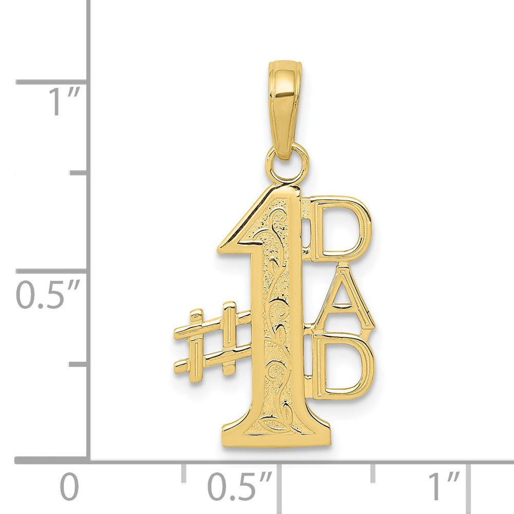 10k Yellow Gold 13.5 mm #1 DAD Charm (0.93 grams)