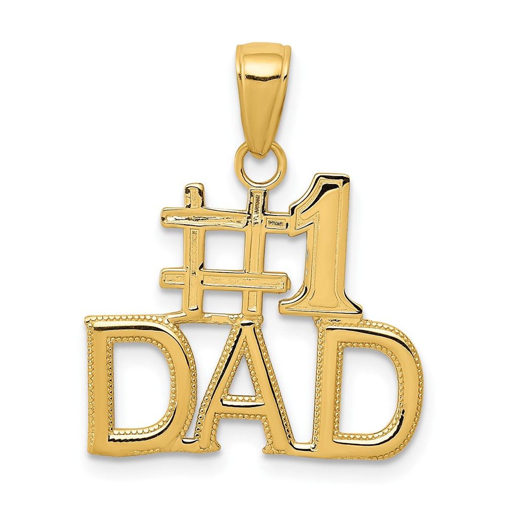 10k Yellow Gold 20 mm #1 DAD Charm (1.05 grams)