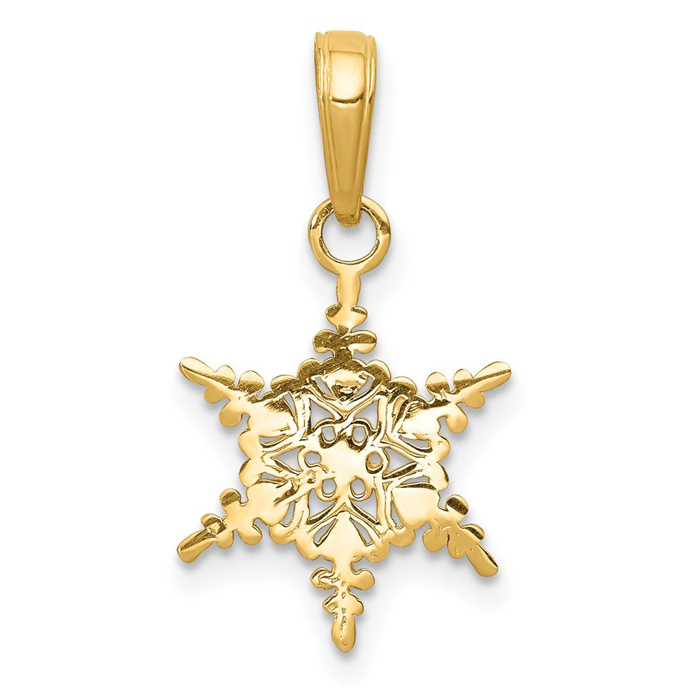 10k Yellow Gold 12 mm Small Snowflake Pendant (0.49 grams)