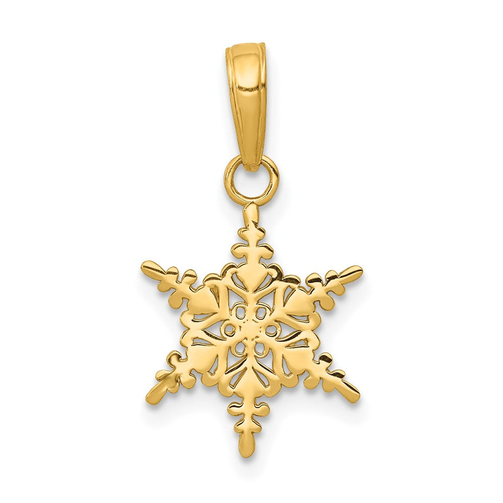 10k Yellow Gold 12 mm Small Snowflake Pendant (0.49 grams)