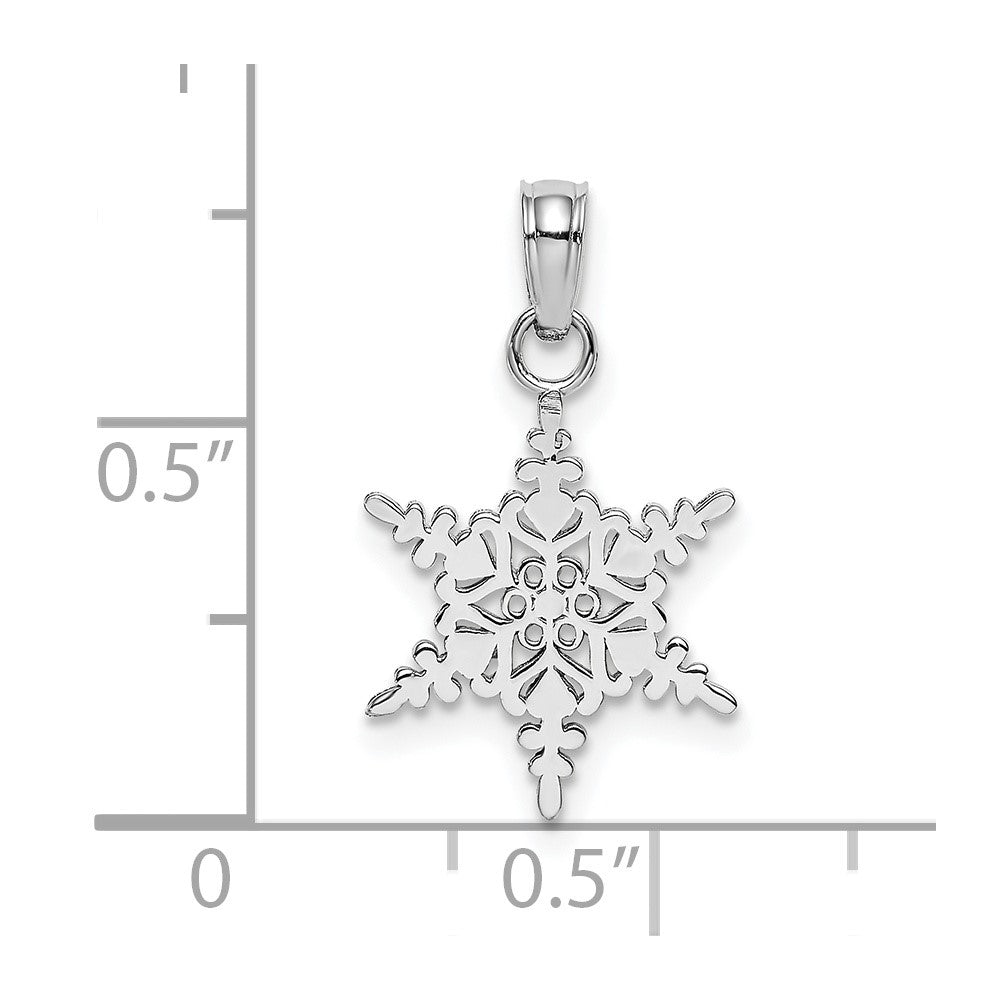 10k White Gold 11.9 mm Small Snowflake Pendant (0.49 grams)