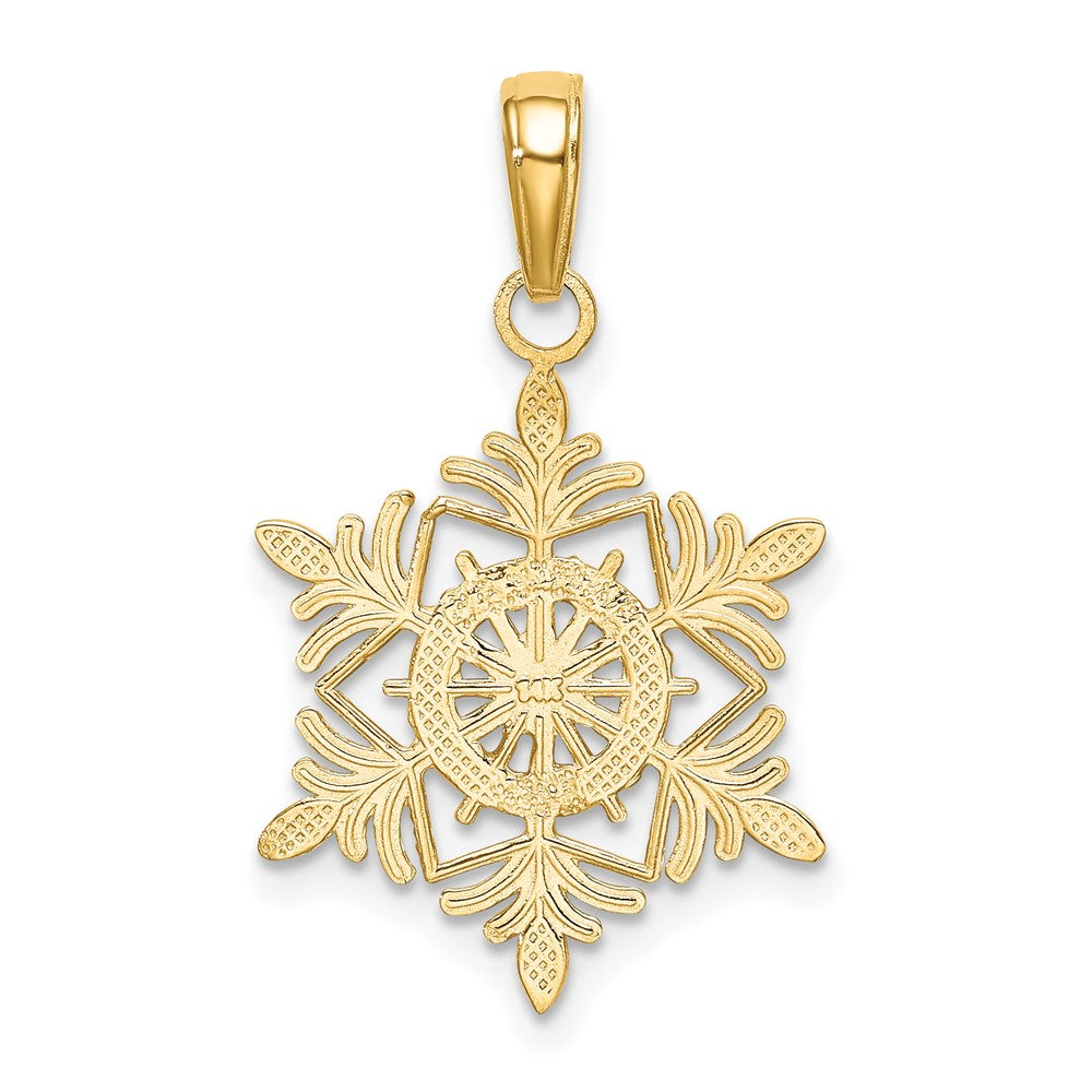 10k Yellow Gold 16 mm Snowflake Pendant (0.82 grams)