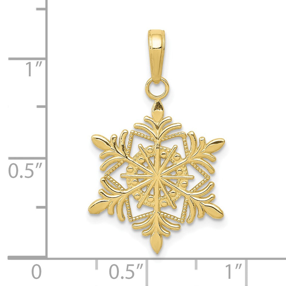 10k Yellow Gold 16 mm Snowflake Pendant (0.82 grams)