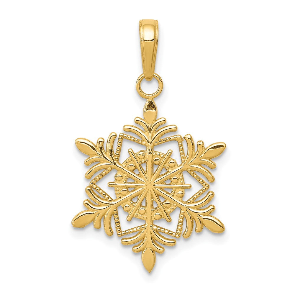 10k Yellow Gold 16 mm Snowflake Pendant (0.82 grams)