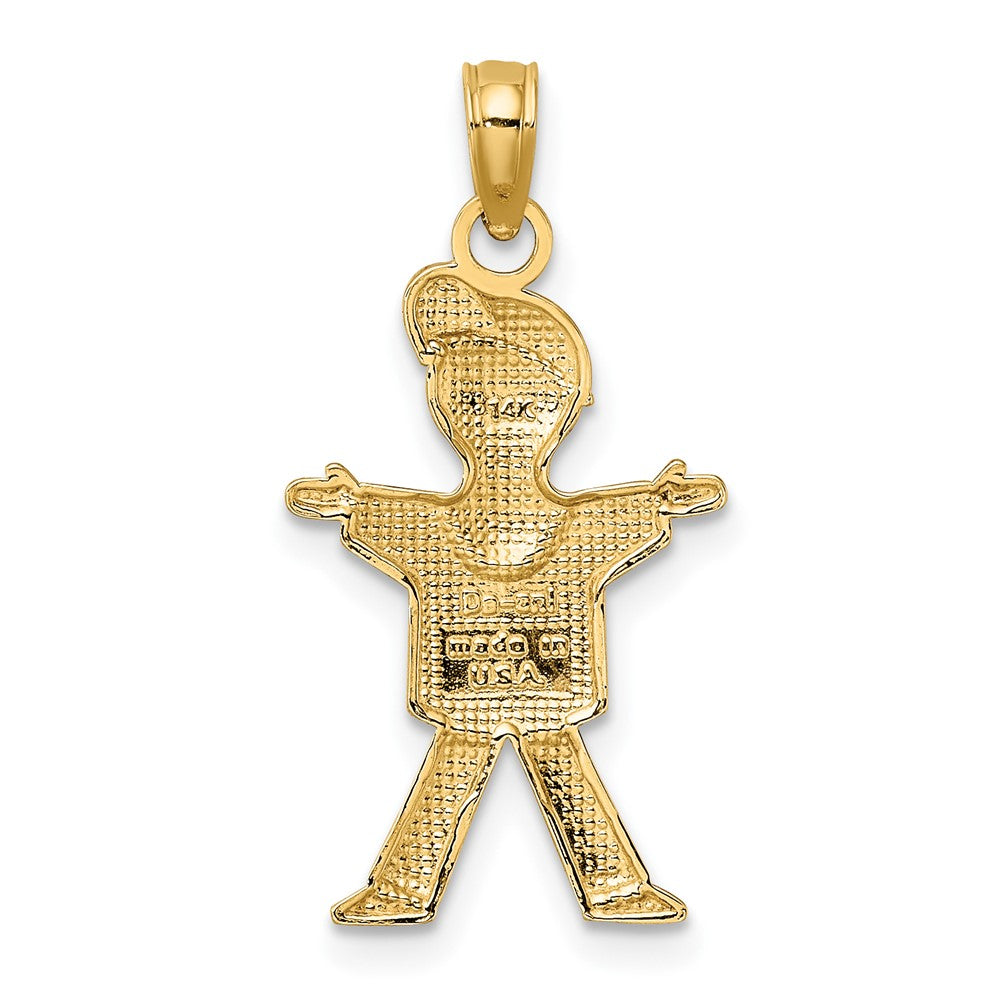 10k Yellow Gold 13 mm Polished Full Body Boy Charm (0.74 grams)