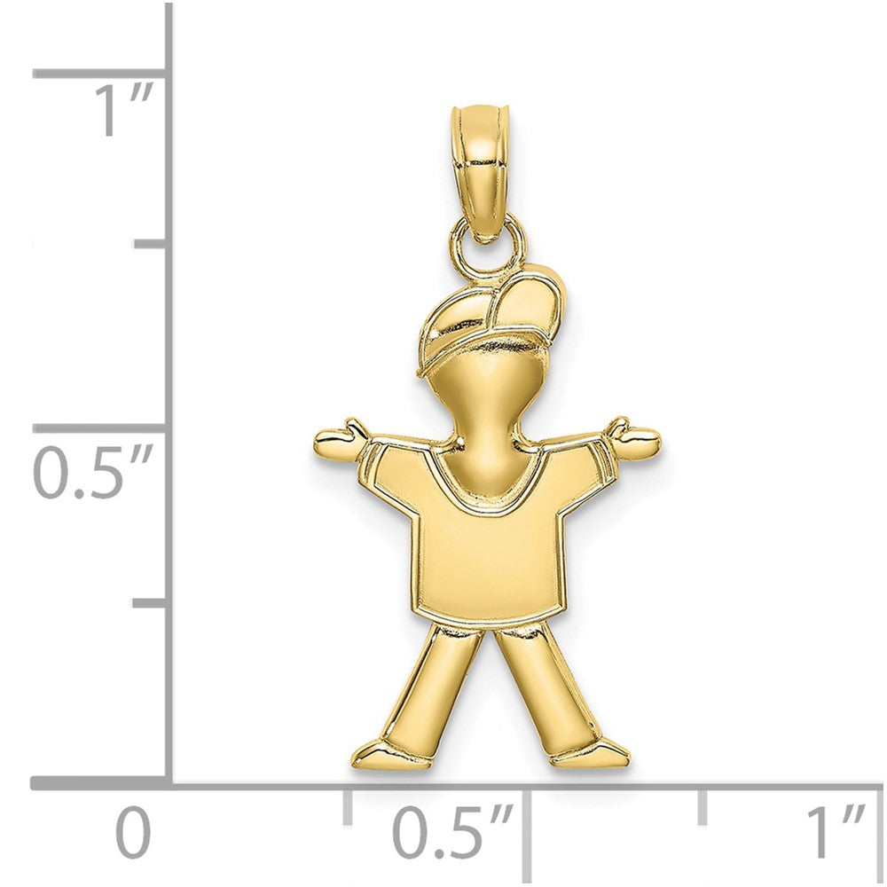 10k Yellow Gold 13 mm Polished Full Body Boy Charm (0.74 grams)