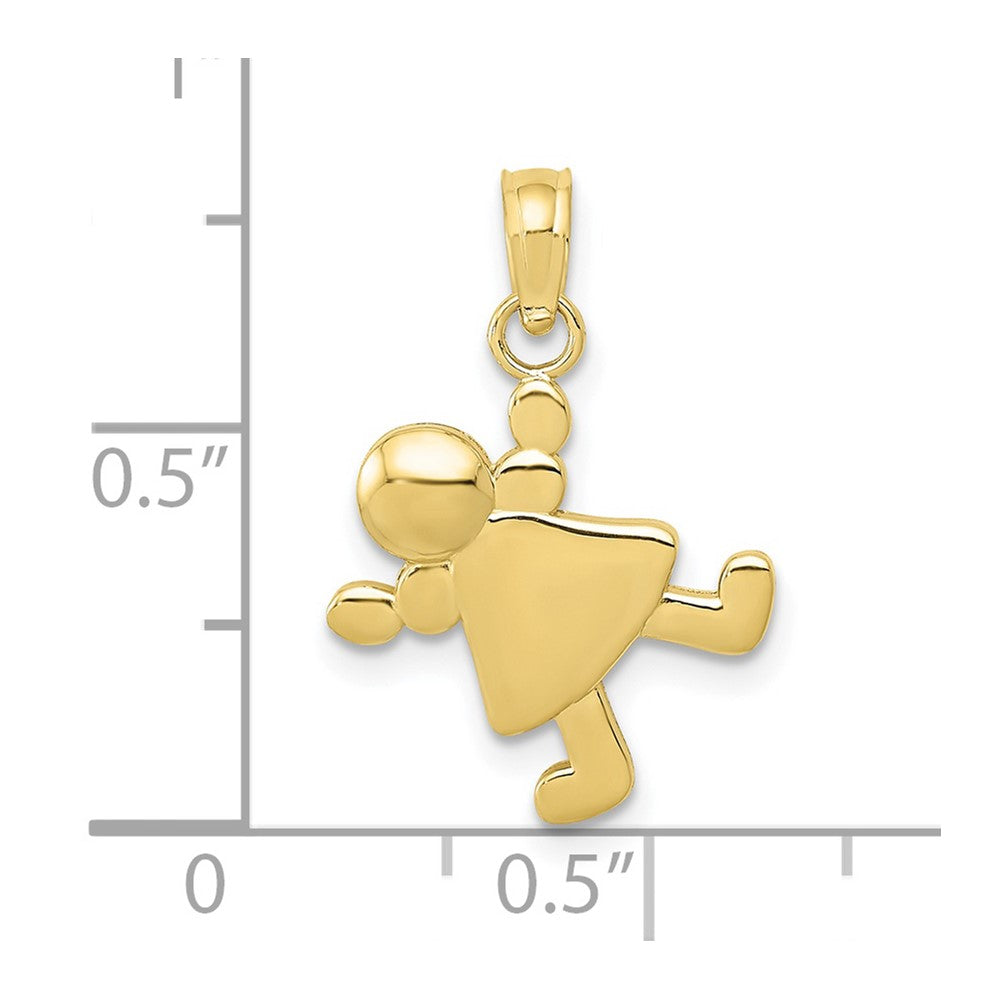 10k Yellow Gold 13 mm Little Girl Charm (0.73 grams)