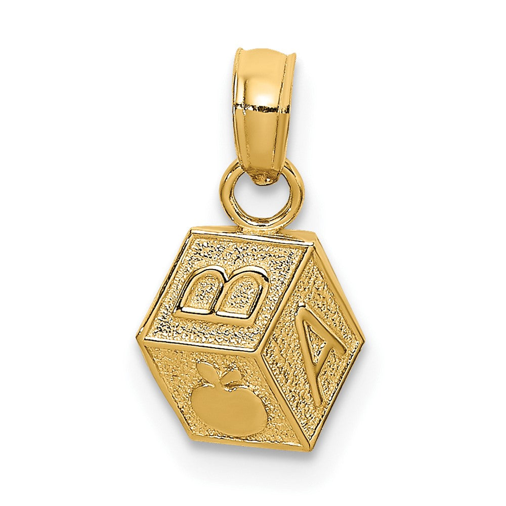 10k Yellow Gold 7.5 mm Baby Block Charm (0.47 grams)