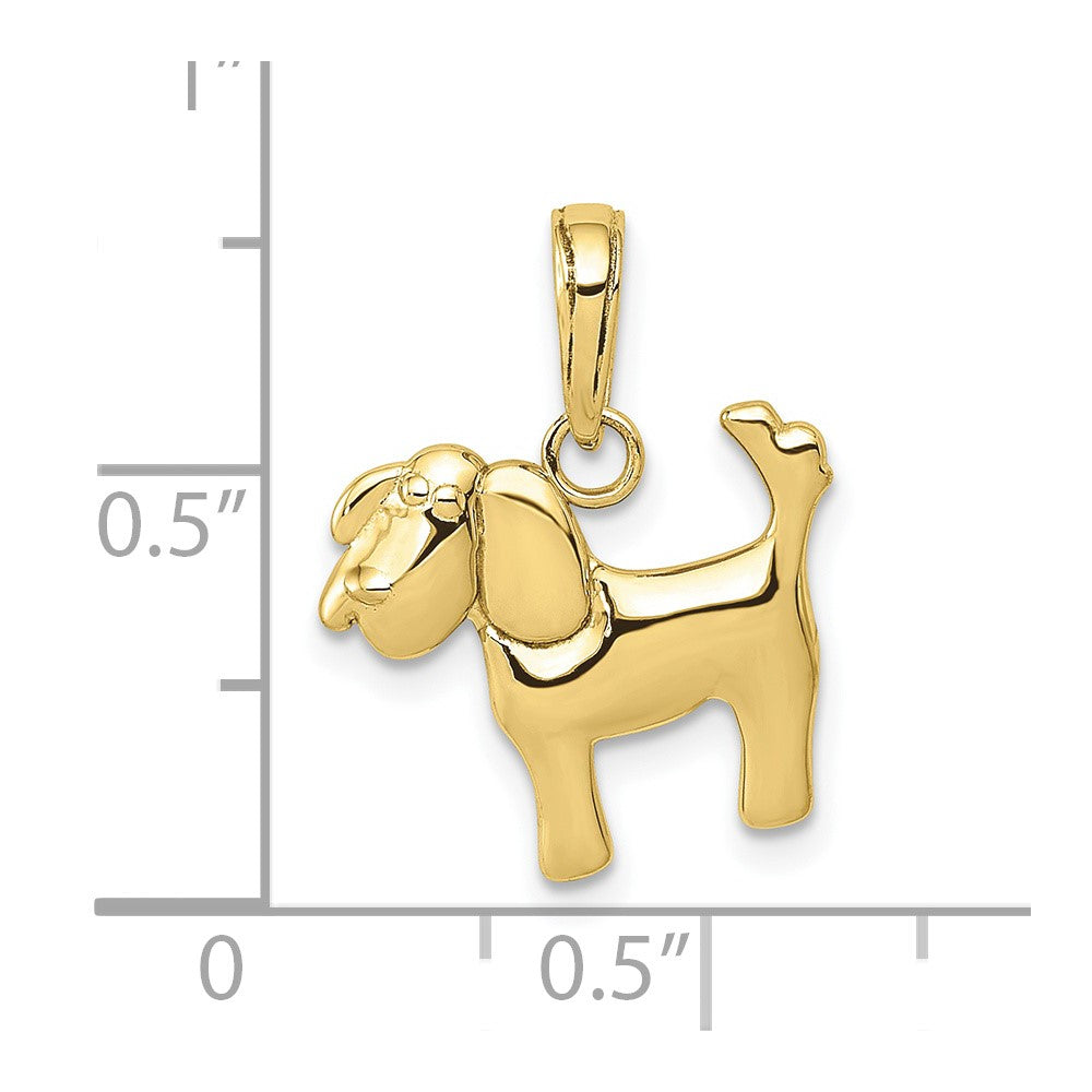 10k Yellow Gold 15 mm Polished Dog Charm (0.71 grams)