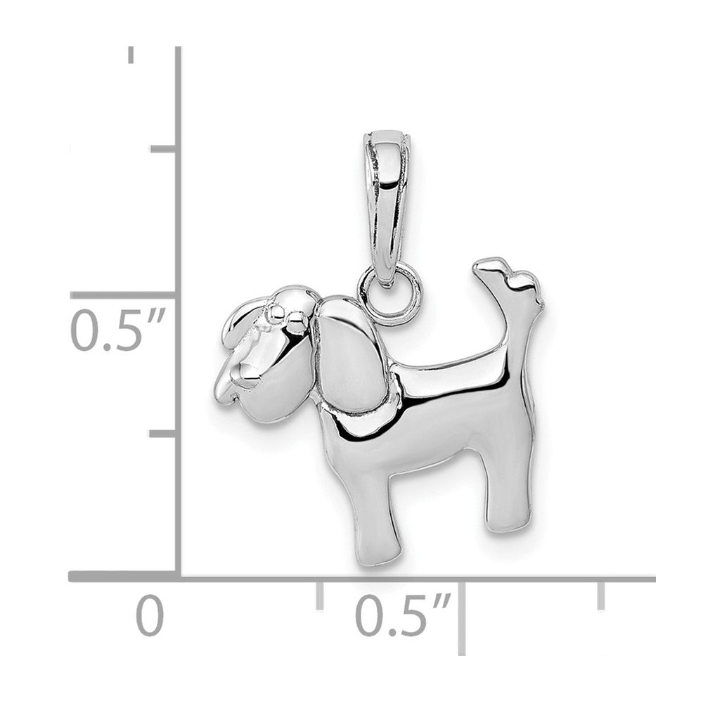 10k White Gold 14.8 mm Polished Dog Charm (0.71 grams)