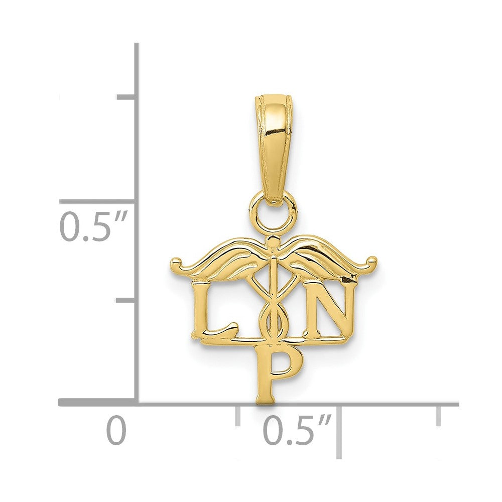 10k Yellow Gold 13 mm LPN Symbol Pendant (0.44 grams)