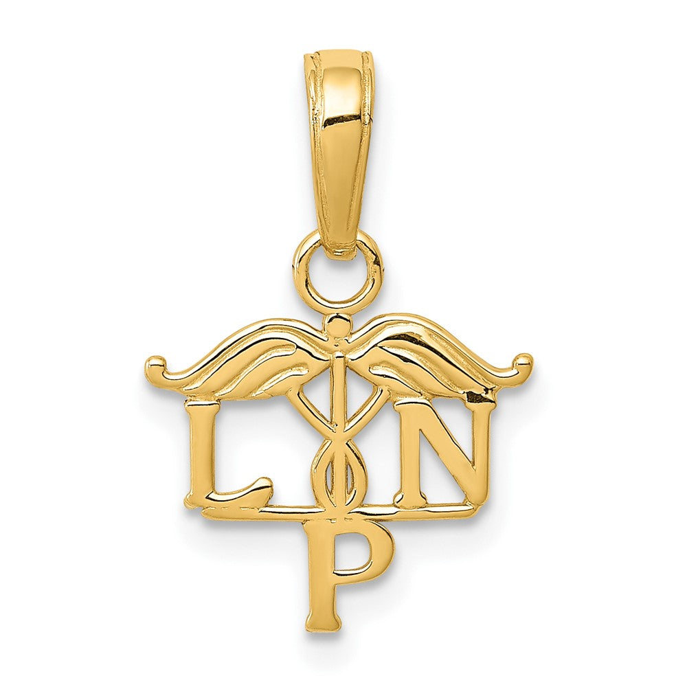 10k Yellow Gold 13 mm LPN Symbol Pendant (0.44 grams)