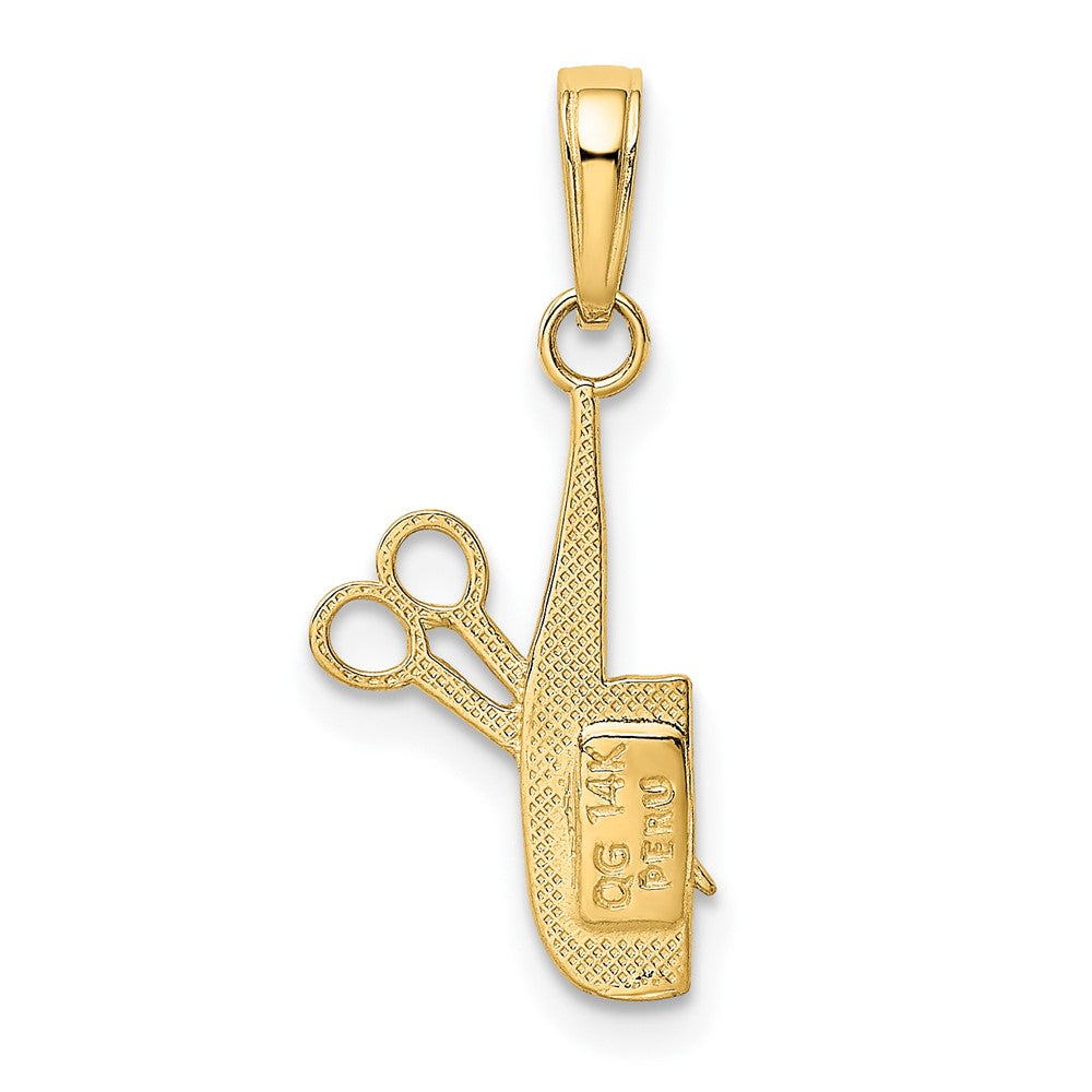 10k Yellow Gold 10.75 mm Comb and Scissors Charm (0.6 grams)