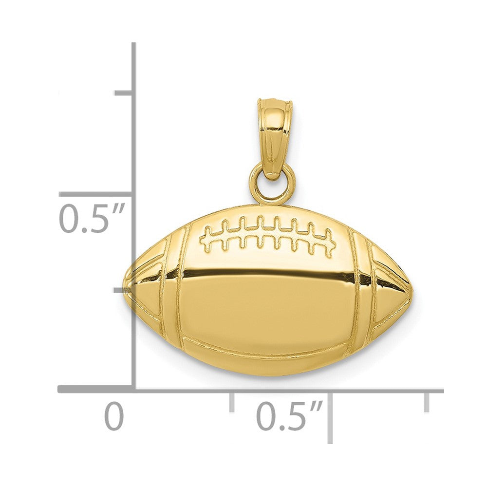 10k Yellow Gold 18 mm Football Pendant (1.09 grams)