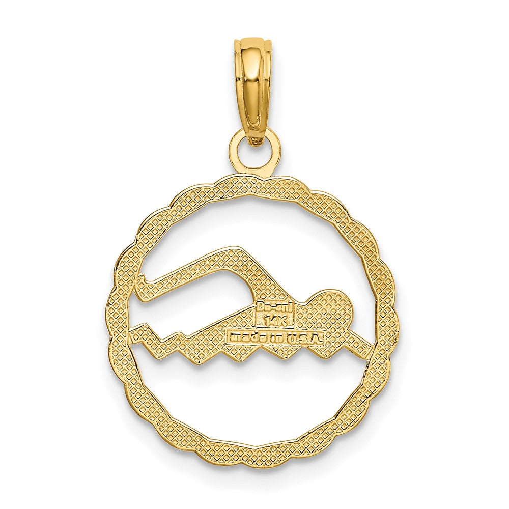 10k Yellow Gold 17 mm ng Inside Frame Pendant (0.91 grams)