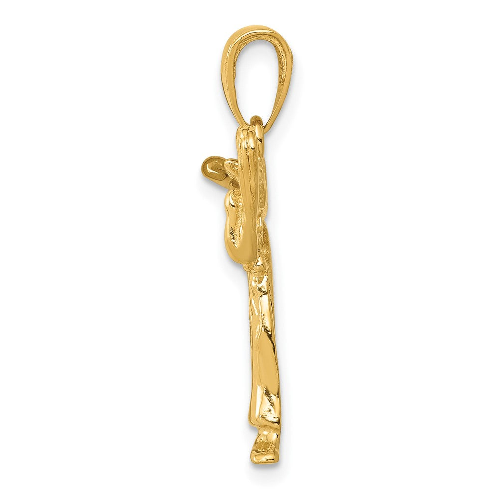 10k Yellow Gold 19 mm Girl Karate Charm (1.84 grams)