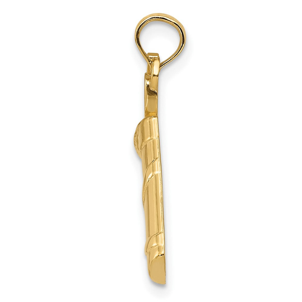 10k Yellow Gold 18 mm Polished Golf Bag Charm (1.13 grams)