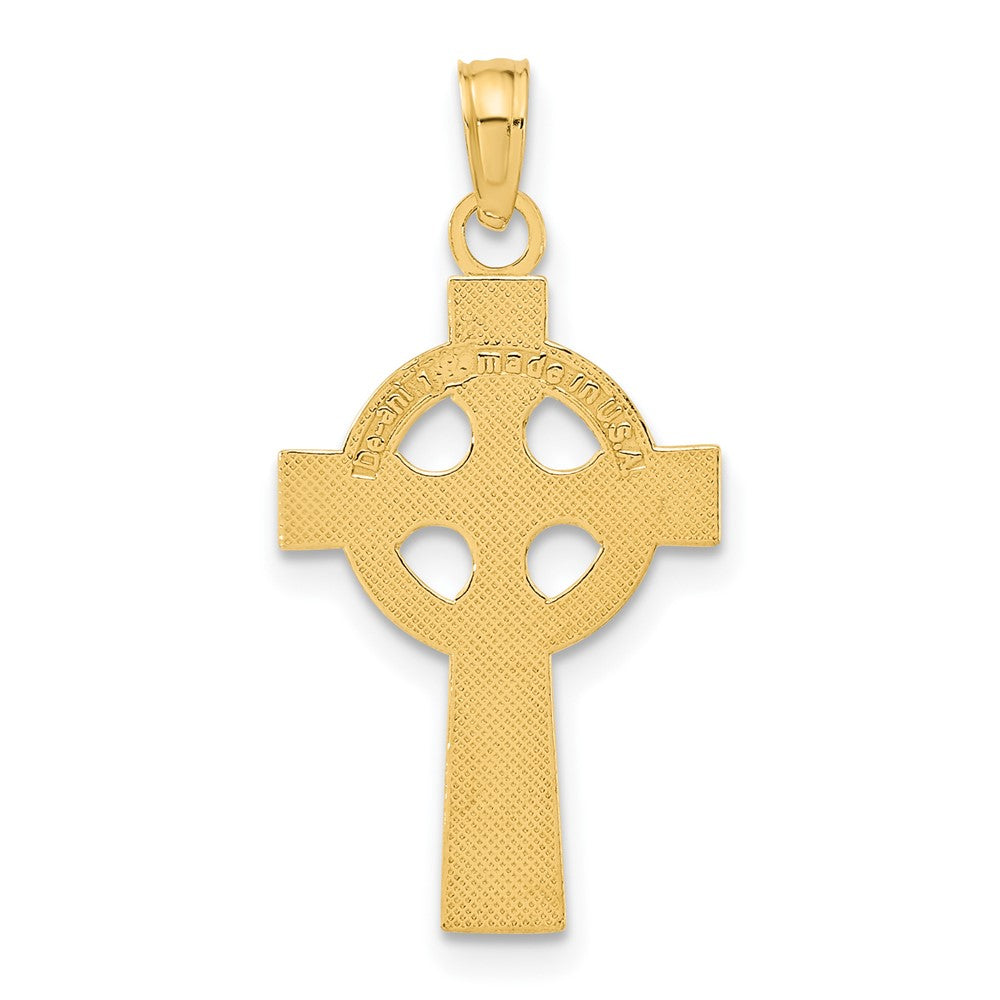 10k Yellow Gold 14 mm Celtic Cross w/Eternity Circle Pendant (0.9 grams)