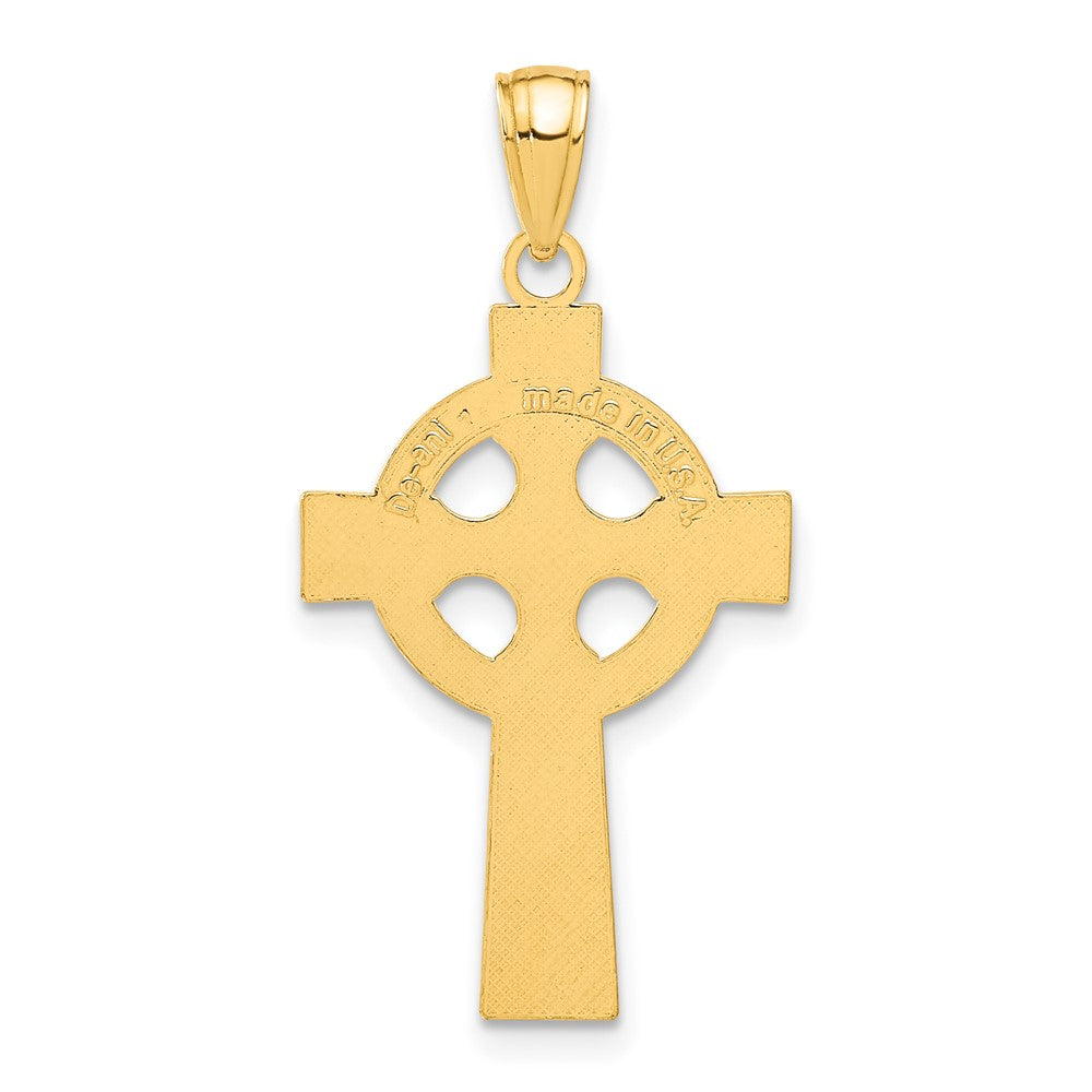 10k Yellow Gold 17 mm Celtic Cross w/Eternity Circle Pendant (1.19 grams)