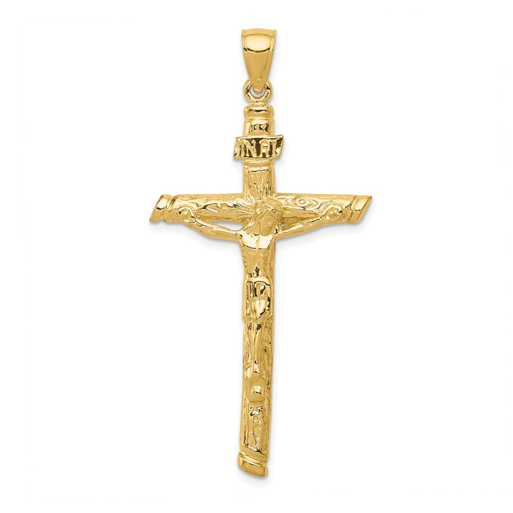 10k Yellow Gold 26 mm INRI Jesus Crucifix Pendant (4.04 grams)