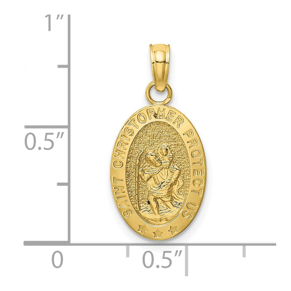 10k Yellow Gold 11 mm Saint Christopher Medal Pendant (0.89 grams)