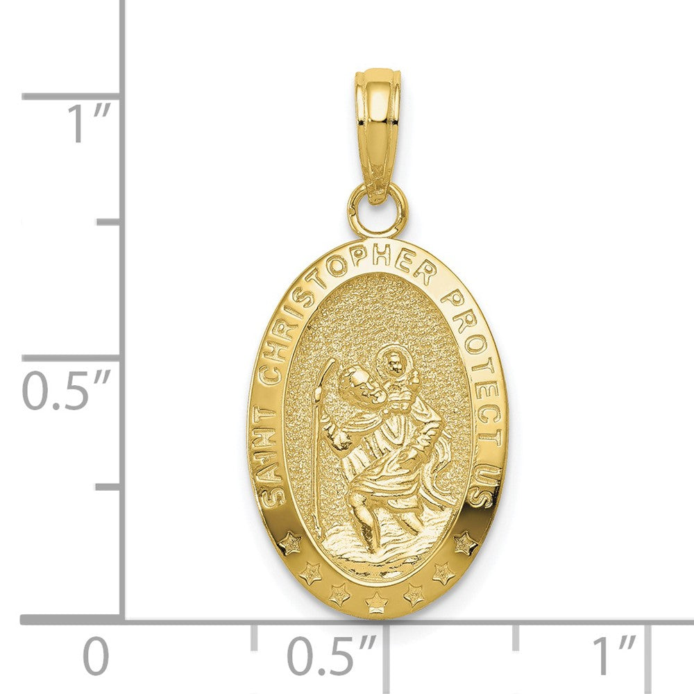 10k Yellow Gold 12 mm Saint Christopher Medal Pendant (1.68 grams)