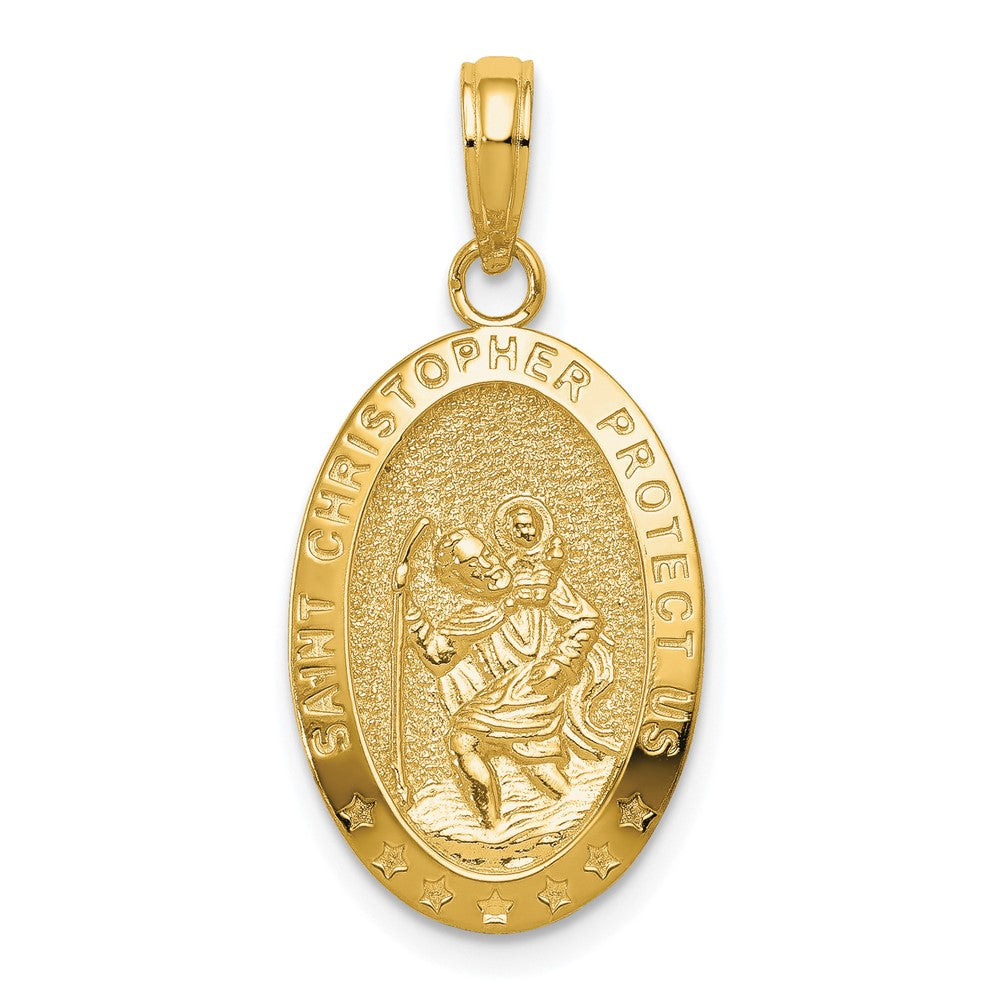 10k Yellow Gold 12 mm Saint Christopher Medal Pendant (1.68 grams)