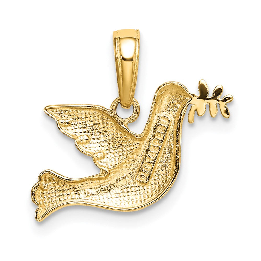 10k Yellow Gold 18 mm Polished Dove Charm (0.79 grams)