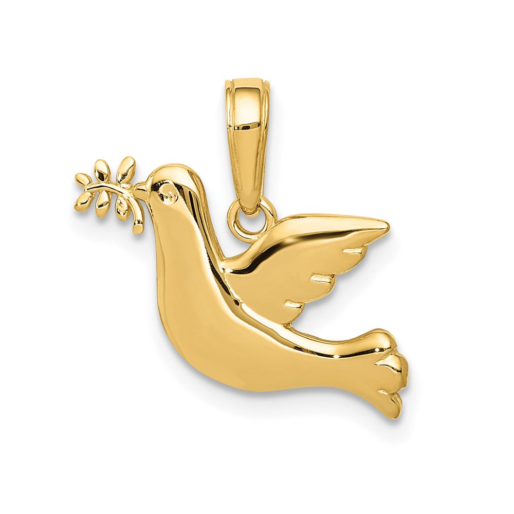 10k Yellow Gold 18 mm Polished Dove Charm (0.79 grams)