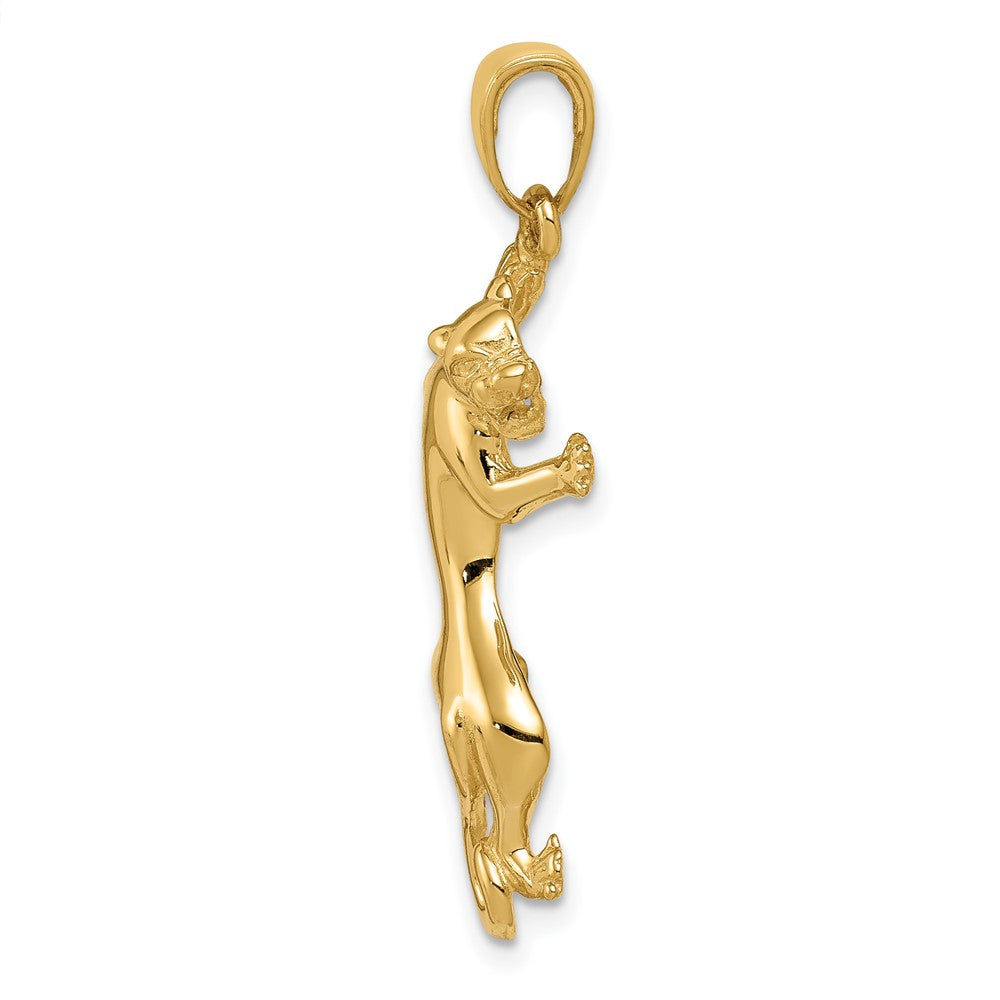 10k Yellow Gold 18 mm Gold Polished Panther Pendant (2.15 grams)