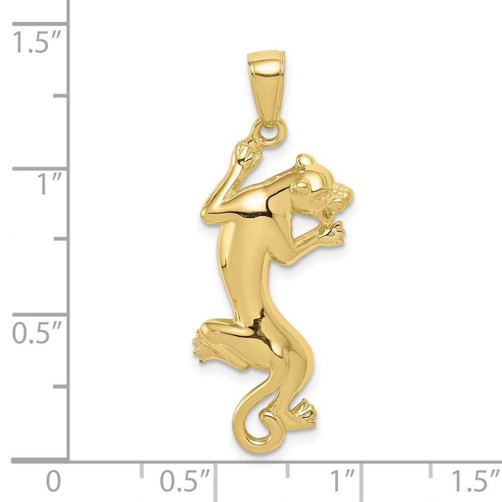 10k Yellow Gold 18 mm Gold Polished Panther Pendant (2.15 grams)