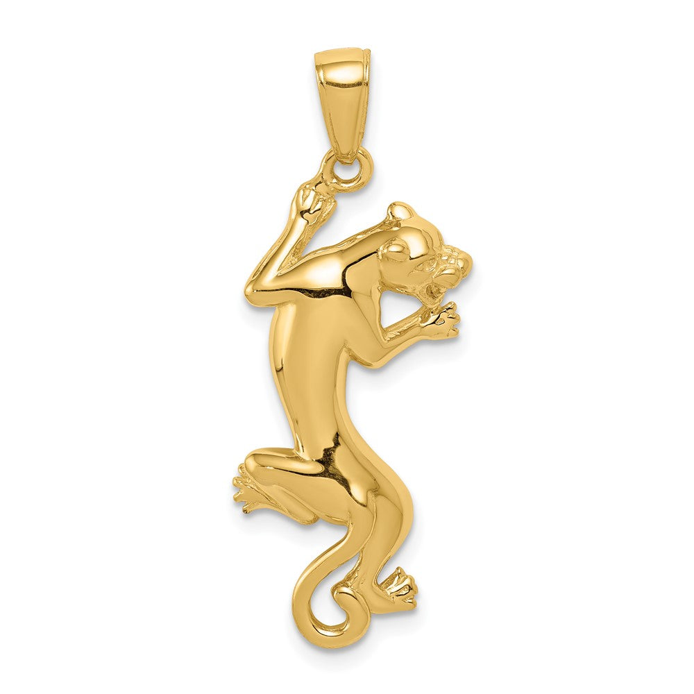 10k Yellow Gold 18 mm Gold Polished Panther Pendant (2.15 grams)