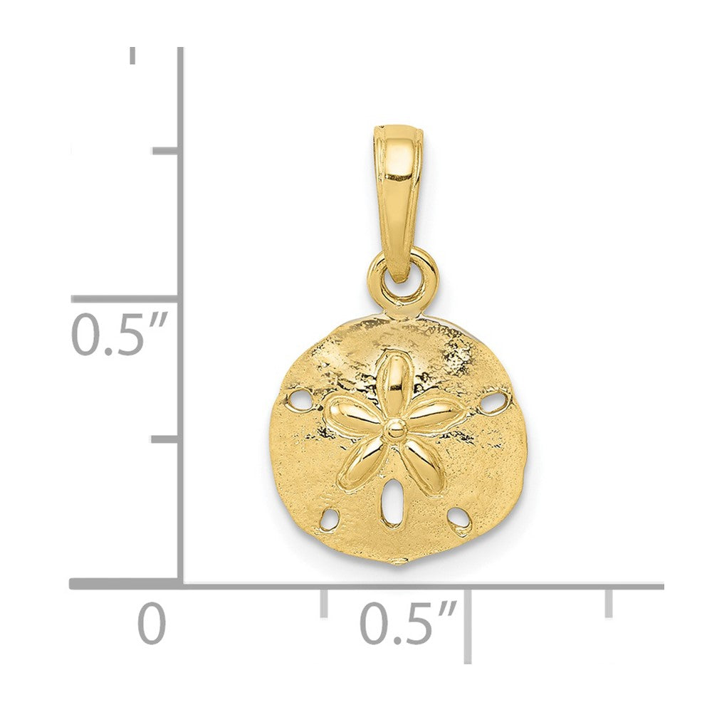 10k Yellow Gold 11.5 mm Sand Dollar Pendant (0.67 grams)