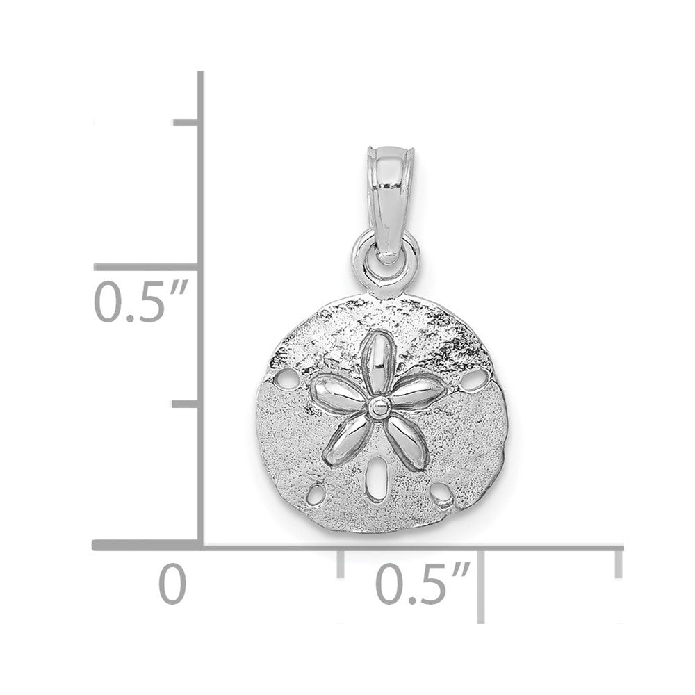 10k White Gold 11.45 mm  Polished Sand Dollar Pendant (0.69 grams)