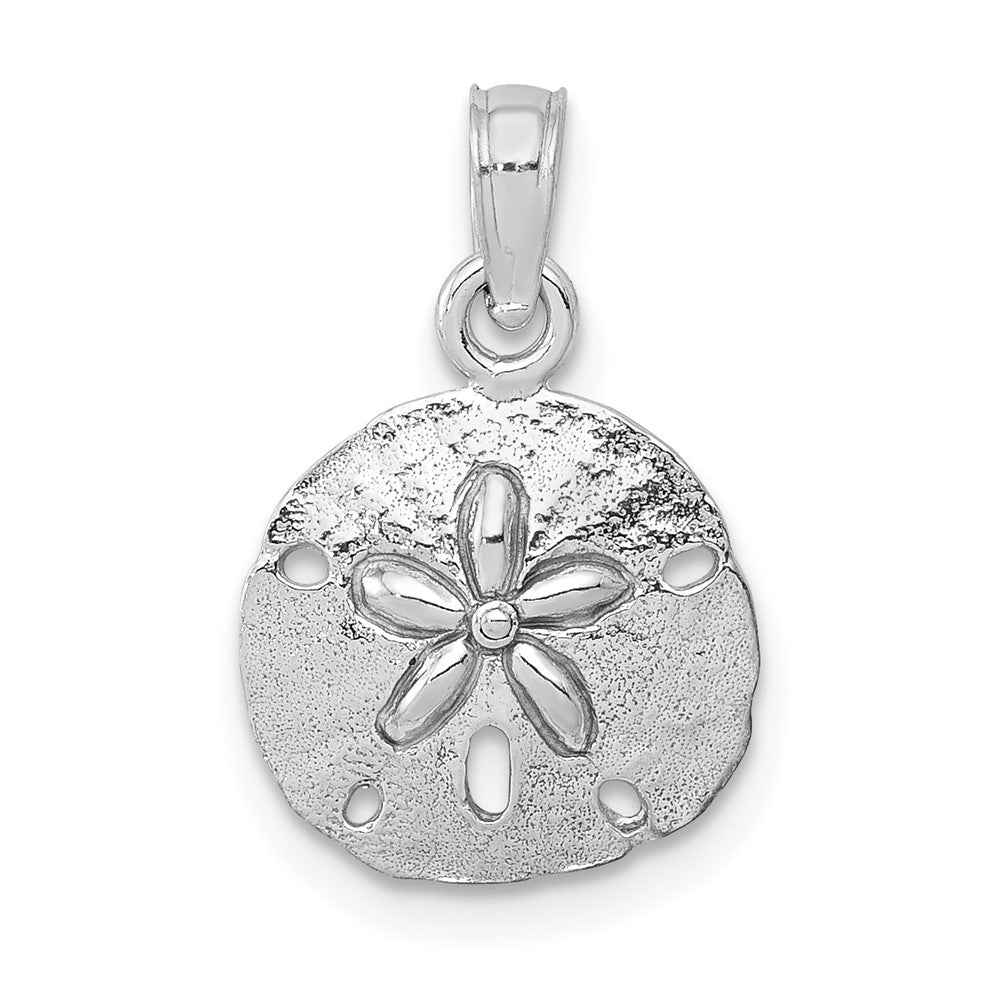 10k White Gold 11.45 mm  Polished Sand Dollar Pendant (0.69 grams)