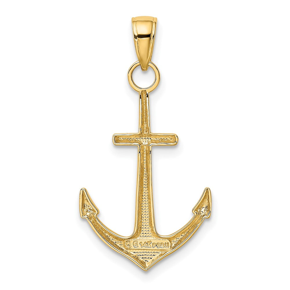 10k Yellow Gold 17 mm Gold Polished Anchor Pendant (0.97 grams)