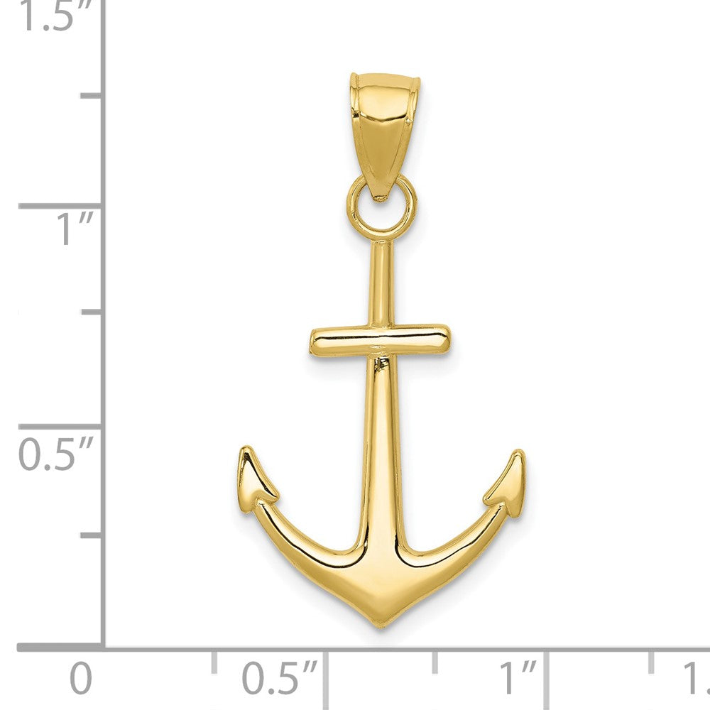 10k Yellow Gold 17 mm Gold Polished Anchor Pendant (0.97 grams)