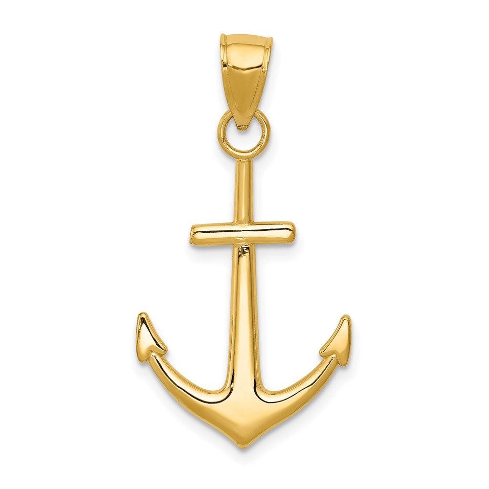 10k Yellow Gold 17 mm Gold Polished Anchor Pendant (0.97 grams)