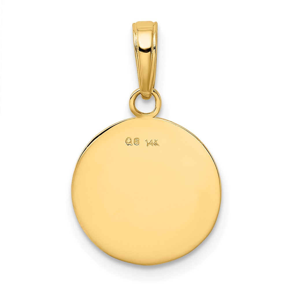 10k Yellow Gold 14 mm Gold Polished Baseball Closed Back Pendant (2.02 grams)