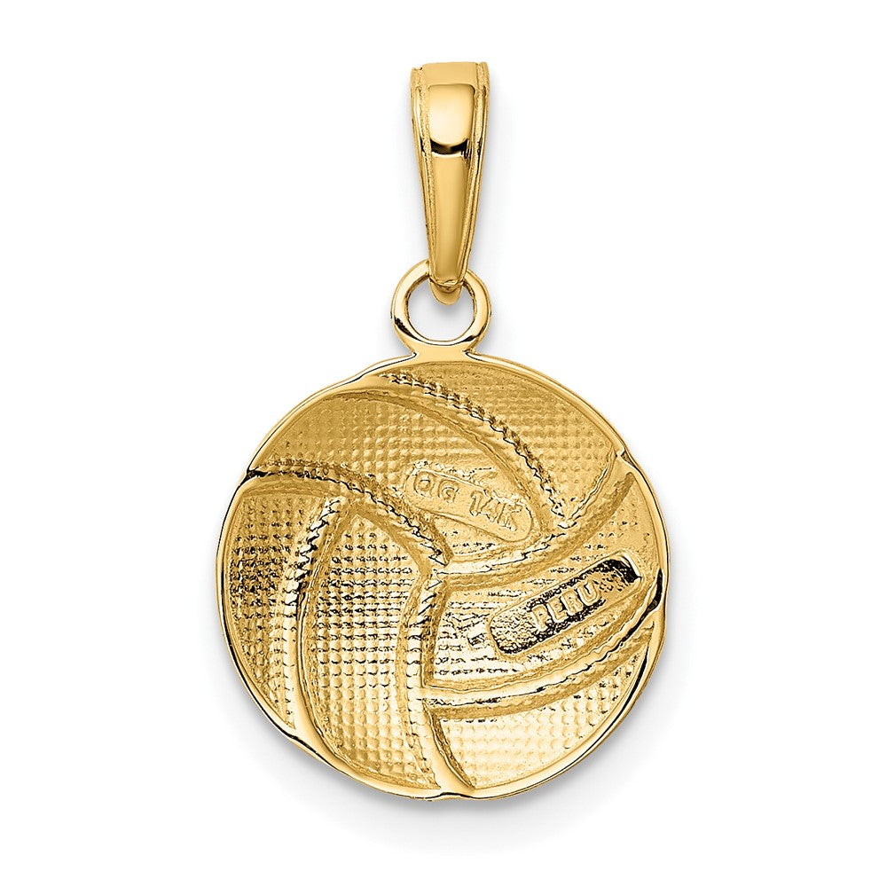 10k Yellow Gold 13 mm Gold Polished Volleyball Pendant (0.93 grams)