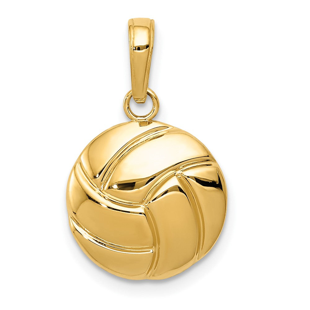 10k Yellow Gold 13 mm Gold Polished Volleyball Pendant (0.93 grams)