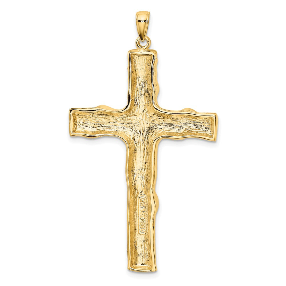 10k Yellow Gold 33 mm Large Textured Cross Pendant (10.12 grams)