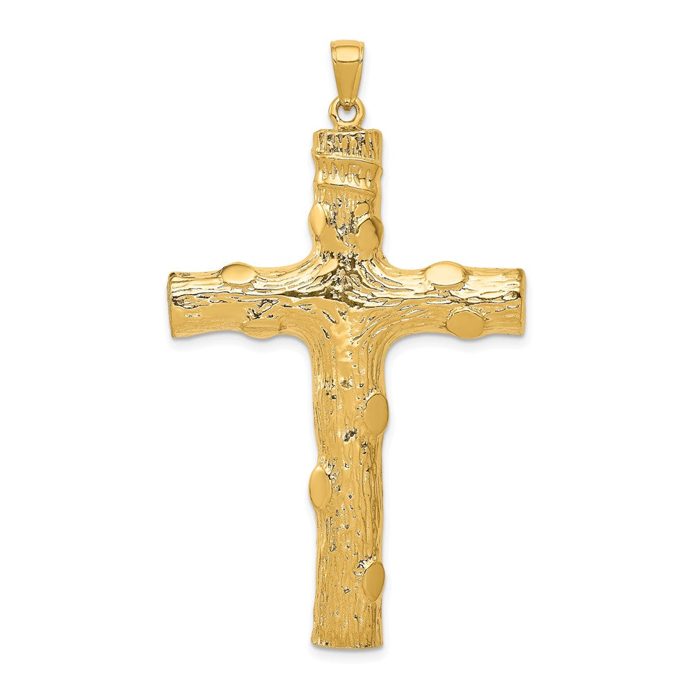 10k Yellow Gold 33 mm Large Textured Cross Pendant (10.12 grams)