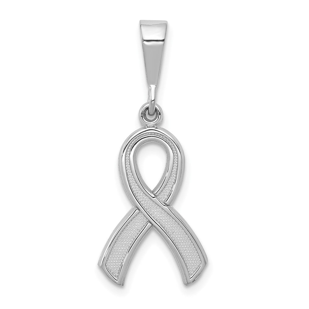 10k White Gold 12 mm Awareness Pendant (1.03 grams)