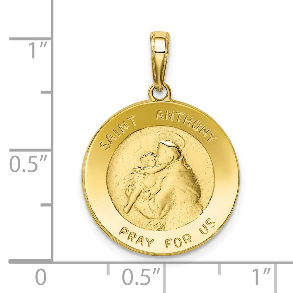 10k Yellow Gold 18 mm Saint Anthony Small Round Medal Pendant (2.62 grams)