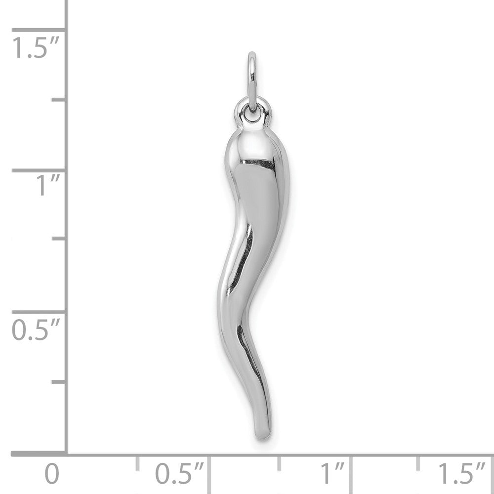 10k White Gold 4.86 mm Italian Horn Charm (0.51 grams)