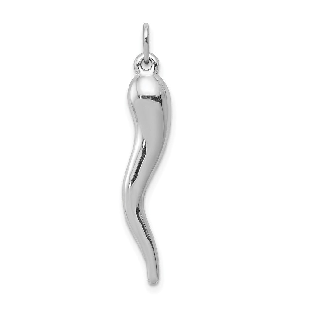 10k White Gold 4.86 mm Italian Horn Charm (0.51 grams)