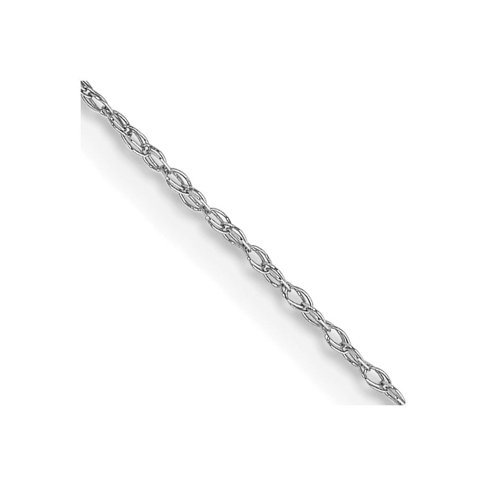 10k White Gold 0.5 mm Carded Cable Rope Chain